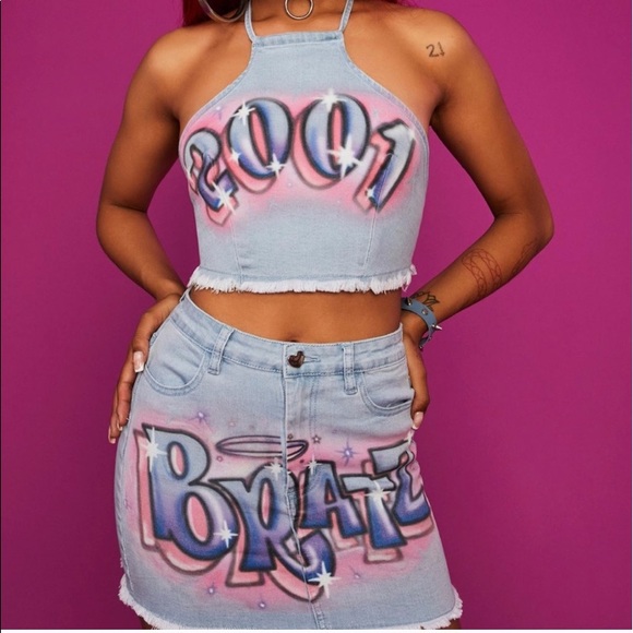 DOLLS KILL X BRATZ STRIKE A POSE DENIM SET(SOLD) - Picture 1 of 6
